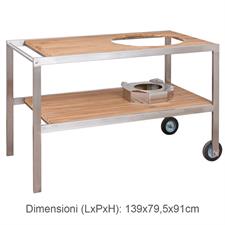 CLASSIC-TAVOLO IN ACCIAIO E LEGNO TEAK